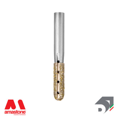 Round-head electroplated router bit for marble - 10-mm cylindrical shank - Diamar