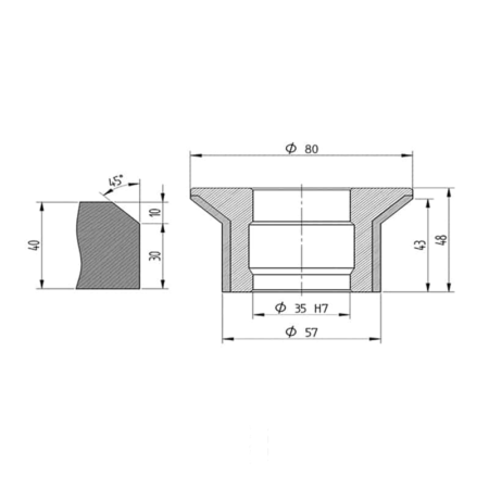Profile Wheel O80 Mm Profile E43 B11.5 Diamut
