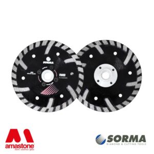 Ntp Sorma Deep Granite Turbo Blade With Side Segments Flange M14 125 Mm