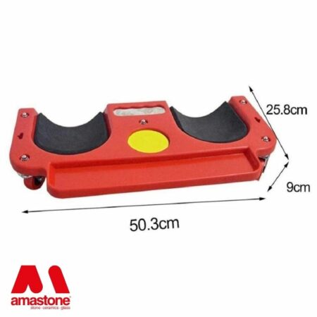 Dimensions of the Kneepad protector with 360º swivel wheels for tilers - Amastone