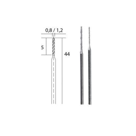28255 Set Of 2 Diamond Twist Drill Bits Ceramic, Porcelain Stoneware Ø0.8 1.2 Mm Proxxon