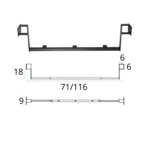 Telescopic Bracket 75–120 Cm With Pull Out Basket