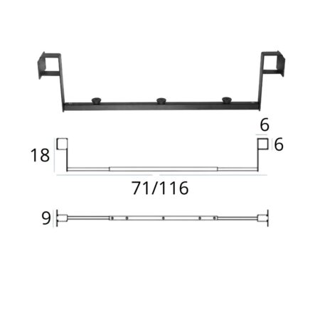Telescopic Bracket 75–120 Cm With Pull Out Basket