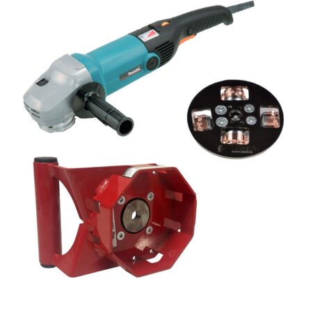 Kit Bush Hammer Plate + Makita Angle Grinder + Protective Cover