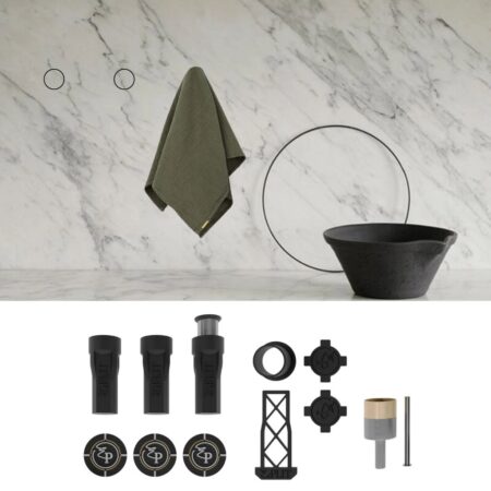 Hidden Recessed Towel Holder Set Amastone