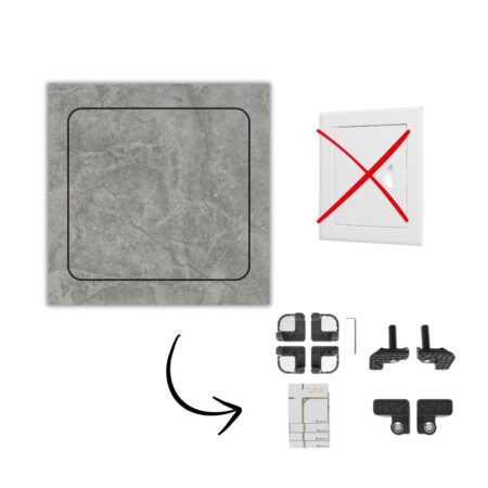 Kit With Magnetic Corners And Push To Open System For Invisible Inspection Hatches