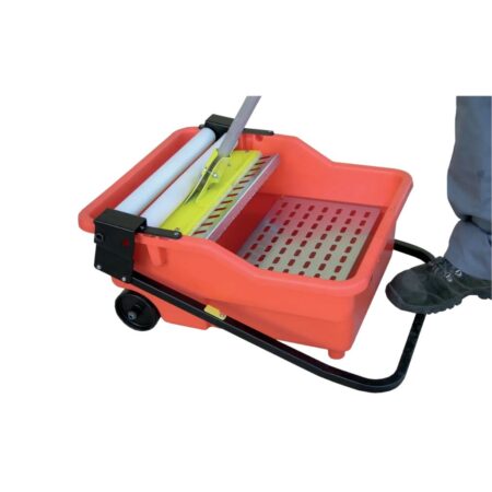 Professional 24 Liter Wash Bucket With Double Nylon Rollers, Pedal Squeezing System And Sponge Floats For Floors And Wall Tiles.