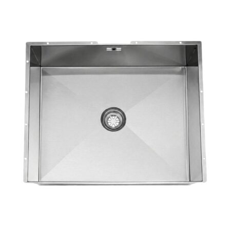 Undermount Stainless Steel Kitchen Sink Fully Tileable Sloped Bottom With Integrated Drain