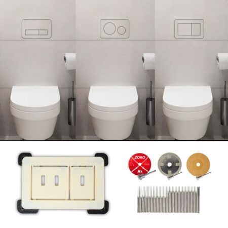Tileable M1 Wc Flush Plate Kit + Installation Tools