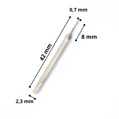 Zx Electroplated Diamond Bit 2.4 Mm Shank Diameter 0.7 Mm – Amastone